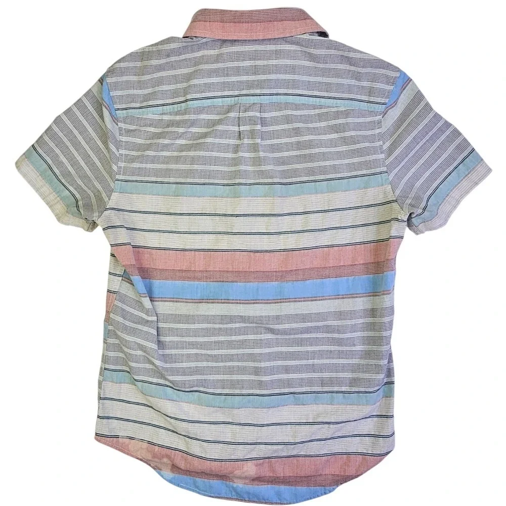 Original Penguin Mens Heritage Slim Fit Striped Short Sleeve Button Up Shirt S - Picture 2 of 11